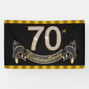 Schwarze Goldene 70. Geburtstagsfeier Banner