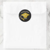 Schwarze Goldene Abschlussfeier Aufkleber Editierb (Tasche)