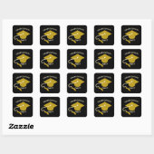 Schwarze Goldene Abschlussfeier Aufkleber Editierb (Blatt)