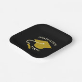 Schwarze Goldene Abschlussfeier Papier-Teller Pappteller (Gewinkelt)