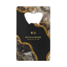 Schwarze & Goldene Achat-Geode Glitter-Hochzeit