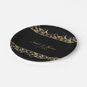 Schwarze & goldene Babys atemberaubende Blumenhoch Pappteller (Schrägansicht)