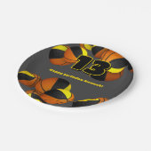 Schwarze goldene Basketball Jungs Party Pappteller (Schrägansicht)