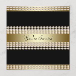 Schwarze Goldene Black Tie Party Firmenevent Einladung