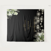 Schwarze goldene Blumenlampen - Hintergrund für da Wandteppich (Vorderseite (Horizontal))