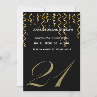 SCHWARZE GOLDENE ELEGANTE EINLADUNG FÜR IHREN GEBU