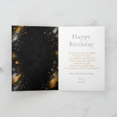 Schwarze Goldene Fünfzigste Geburtstagsfeier Karte (Innenseite)