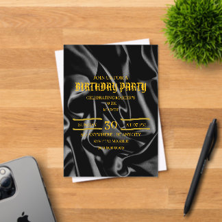 Schwarze & Goldene Geburtstagseinladung, 30. Gebur Acryleinladungen