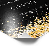 Schwarze goldene Glitzer Funkenkarten Fotodruck (Ecke)
