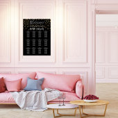 Schwarze goldene Herzen Moderne Hochzeitssitzkarte Poster