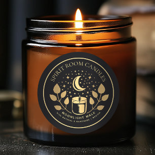Schwarze & Goldene Hexen-Apotheke Kerzenetiketten Runder Aufkleber