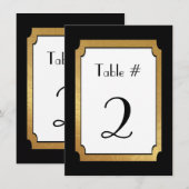 Schwarze & Goldene Hochzeit Hochzeit Tischnummer (Vorne/Hinten)