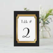 Schwarze & Goldene Hochzeit Hochzeit Tischnummer (Stehend Vorderseite)