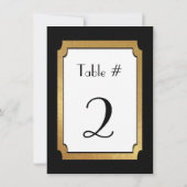 Schwarze & Goldene Hochzeit Hochzeit Tischnummer (Rückseite)