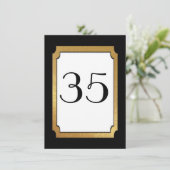 Schwarze & goldene Hochzeit Tischnummer (Stehend Vorderseite)