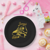 Schwarze Goldene Hochzeitspapierplatten Pappteller (Party)