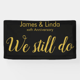 Schwarze Goldene Jubiläums-Party Gelübdeerneuerung Banner