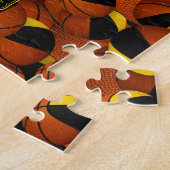 Schwarze goldene Jungs Basketball Puzzle (Seite)
