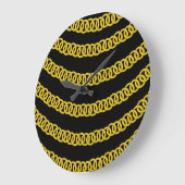 Schwarze goldene Kette Große Wanduhr (Winkel)