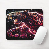 Schwarze + goldene knurrende Großkatze auf Laptop- Mousepad (Mit Mouse)