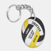 Schwarze goldene Mannschaft Farbe Buben Volleyball Schlüsselanhänger (Vorderseite links)