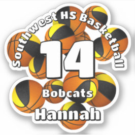 Schwarze goldene Mannschaft Farben Basketball Team Aufkleber