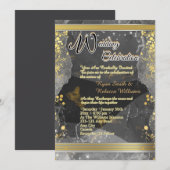 Schwarze & Goldene Marmor-Flachkarte  (Vorne/Hinten)