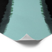 Schwarze Goldene Minze Pinselstriche Dreiecke Poster (Ecke)