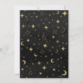 Schwarze & Goldene Moderne Himmlische Mond Hochzei (Rückseite)