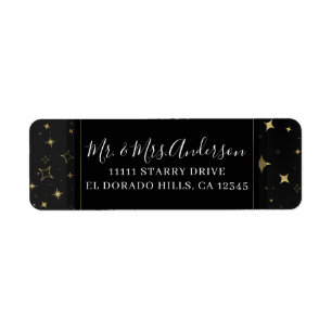 Schwarze & Goldene Moderne Himmlische Mond Sterne