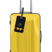 Schwarze goldene Monogramm-Initialen Gepäckanhänger