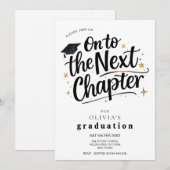Schwarze & Goldene Next Chapter-Abschlussfeier Einladung (Vorne/Hinten)