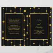 Schwarze, goldene Perlen Hochzeitsprogramm (Vorderseite)
