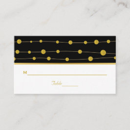 Schwarze, goldene Perlen Moderne Hochzeitsstiftung Platzkarte