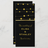 Schwarze, goldene Perlen Modernes Hochzeitsprogram Programm (Vorne/Hinten)