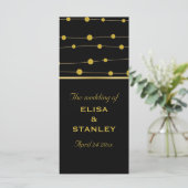 Schwarze, goldene Perlen Modernes Hochzeitsprogram Programm (Stehend Vorderseite)