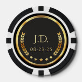Schwarze & Goldene Personalisierte Casino Chips (Vorderseite)