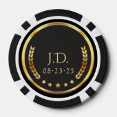 Schwarze & Goldene Personalisierte Casino Chips (Rückseite)