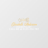 Schwarze & goldene Retro-Typografie Friseur Auto Fensteraufkleber (Blatt)