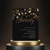 Schwarze goldene Sterne Budget Einladung zum 70. G