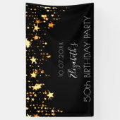 Schwarze goldene Sterne Geburtstagsgeschenk Banner (Vertikal)
