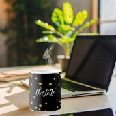 Schwarze goldene Sterne Kaffeetasse