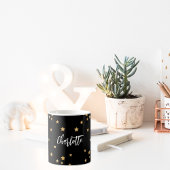 Schwarze goldene Sterne Kaffeetasse