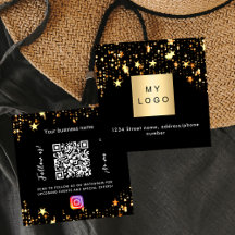Schwarze goldene Sterne Logo QR Code Instagram fol