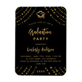 Schwarze goldene Sterne Moderne Luxus-Abschlussfei Magnet (Vertikal)