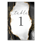 Schwarze, goldene und graue Nebelkarte Tischnummer (Vorderseite)