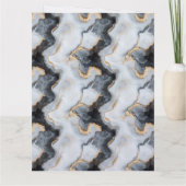 Schwarze, goldene und weiße Marmor-Faltkarte Karte (Rückseite)