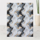 Schwarze, goldene und weiße Marmor-Faltkarte Karte (Vorderseite)