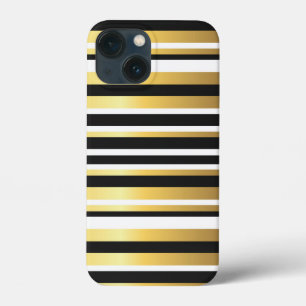 Schwarze, goldene und weiße Vintage-Streifen Case-Mate iPhone Hülle