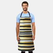 Schwarze, goldene und weiße Vintage Streifen Schürze (Getragen)